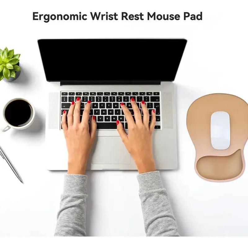 Ergonomic Gel Mouse Pad with Wrist Rest Support, Comfortable Gaming Mousepad with Non-Slip PU Base, Pain Relief Computer Desk Ma