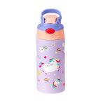 12OZ/350ml Cartoon Pattern Thermos Cup Stainless Steel Insulated Bottle Cute Thermos Kettle Outdoor Portable Handheld Cup