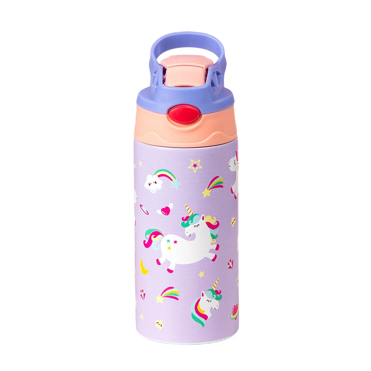 12OZ/350ml Cartoon Pattern Thermos Cup Stainless Steel Insulated Bottle Cute Thermos Kettle Outdoor Portable Handheld Cup