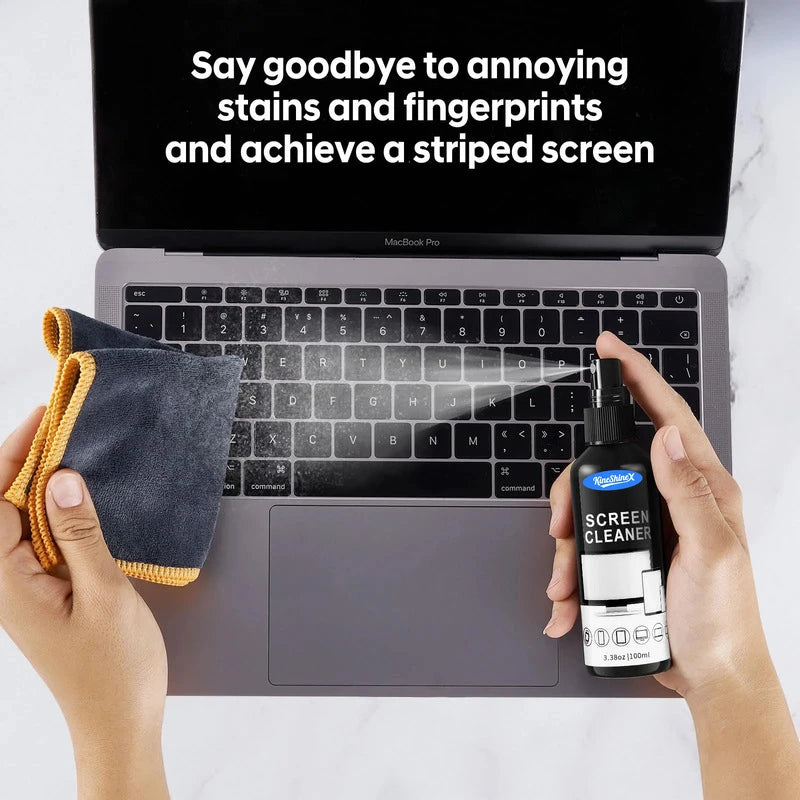 Screen Cleaner Spray Kit with Microfiber Cloth Anti-Fingerprint Polish Coating for Phone Tablet Camera Screen Cleaning Protectio