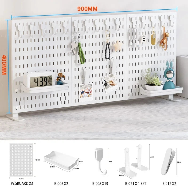 Neat Plastic Pegboard  Desk Organizer with Multiple Accessories for Home Office, Craft Room and Garage Display