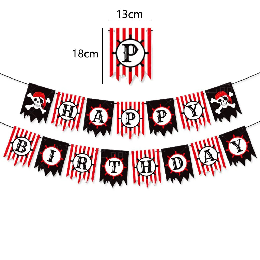 Pirate Party Paper Plate Cup Napkin Party Tableware Pirate Party Decor Pirate Ship Bone Dinnerware Supplies for Adult Kids Decor