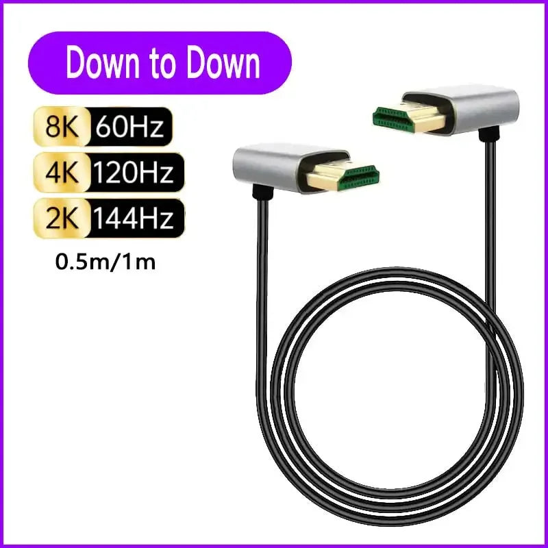 8K 90 degree HDMI-Compatible 2.1V Cable Cord 8K 60Hz 4K 120Hz 48Gbps EARC ARC HDCP Ultra High Speed HDR for Projector PS4 PS5