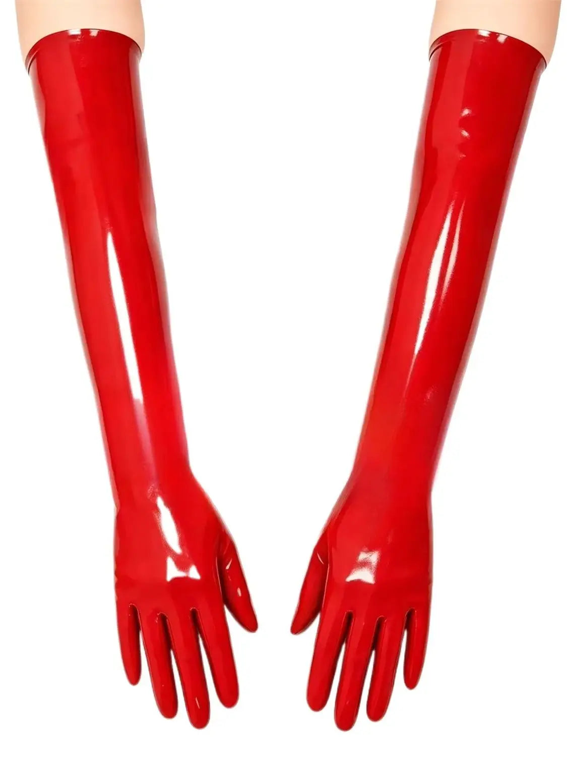 Transparent Tone Latex Short Gloves Stretchy Natural Rubber Full Finger Gloves