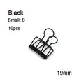 10Pcs Mini Paper Clip Black Sliver Binder Clips Page Holder Office Study Binder Clips Photo Clamp Office School Desk Organizer
