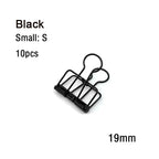 10Pcs Mini Paper Clip Black Sliver Binder Clips Page Holder Office Study Binder Clips Photo Clamp Office School Desk Organizer