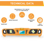 Digital Level Inclinometer Electronic LED Display Protractor Magnetic Base Digital Level Measuring Tool Instrument 280mm HW-200