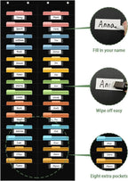 12 Pocket File Storage Chart Wall-Mounted Organizer with Hooks And Labels for  Office Organization Hanging Pocket Folder Rack