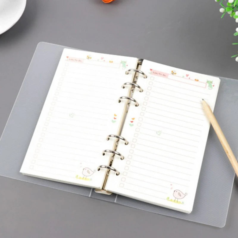 Creative transparent twill pp binder shell a6 a5 six-hole b5 nine-hole folder