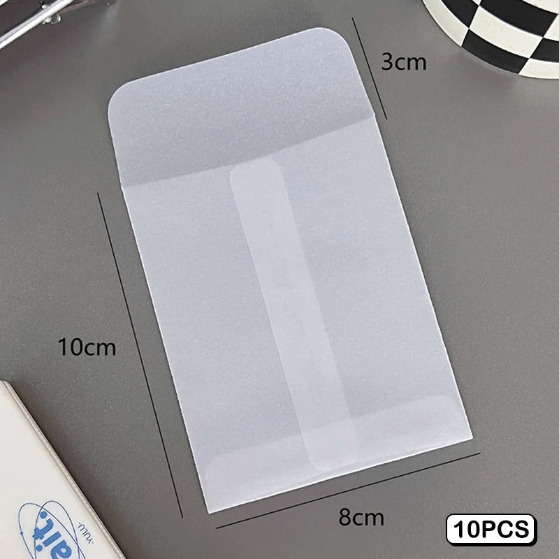 10PCS Semi-transparent Sulfuric Acid Paper Envelopes For DIY Postcard Card Storage Bag Wedding Invitation Gift Packing Bag