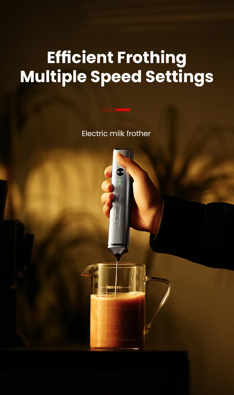 MHW-3BOMBER Electric Milk Frother Dual Whisk Heads Handheld Foam Maker Type-c Rechargeable Coffee Latte Cappuccino Mixer