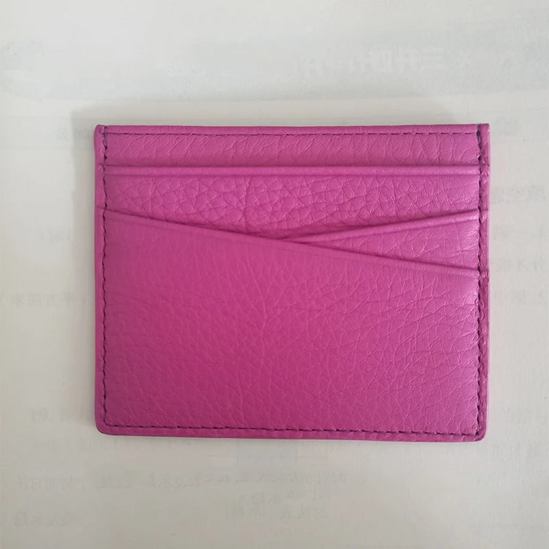 Genuine Leather Card Holder Woman Custom Name Designer Wallet Slim Luxury Card Wallet Man Engrave Initials Business Coin Purse