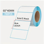 700 Labels Per Roll 60×40Mm (2.36×1.57Inch) Direct Thermal Labels Shipping Barcode Stickers Price Tag Self Adhesive Shipping