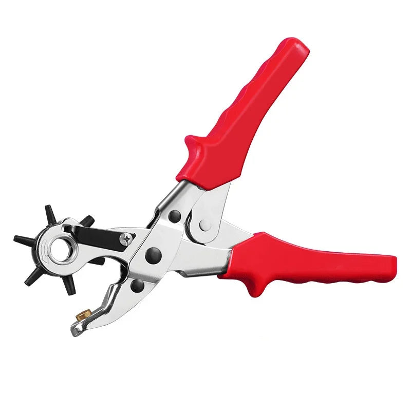 Leather Craft Tools Belt Hole Punch Plier Eyelet Puncher Revolve Sewing Machine Setter Tool Watchband Strap Household Paper DIY