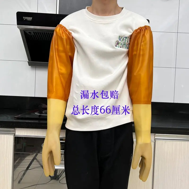 Sandblasting machine hand sleeve thickened wear-resistant rubber latex water and acid and alkali resistant gloves