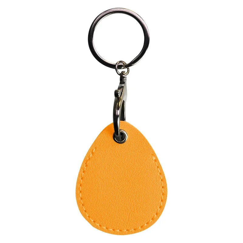 1PCS PU Leather Mini Card Holder Keychain Key Ring Door Lock Access Tags ID Card Case Keychain Access Card Bag Key Tag Ring