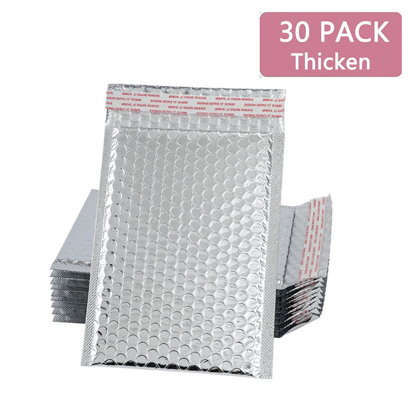 Holographic Pink Bubble Mailers Self Seal Padded Envelopes Waterproof Shipping Bags for Small Business