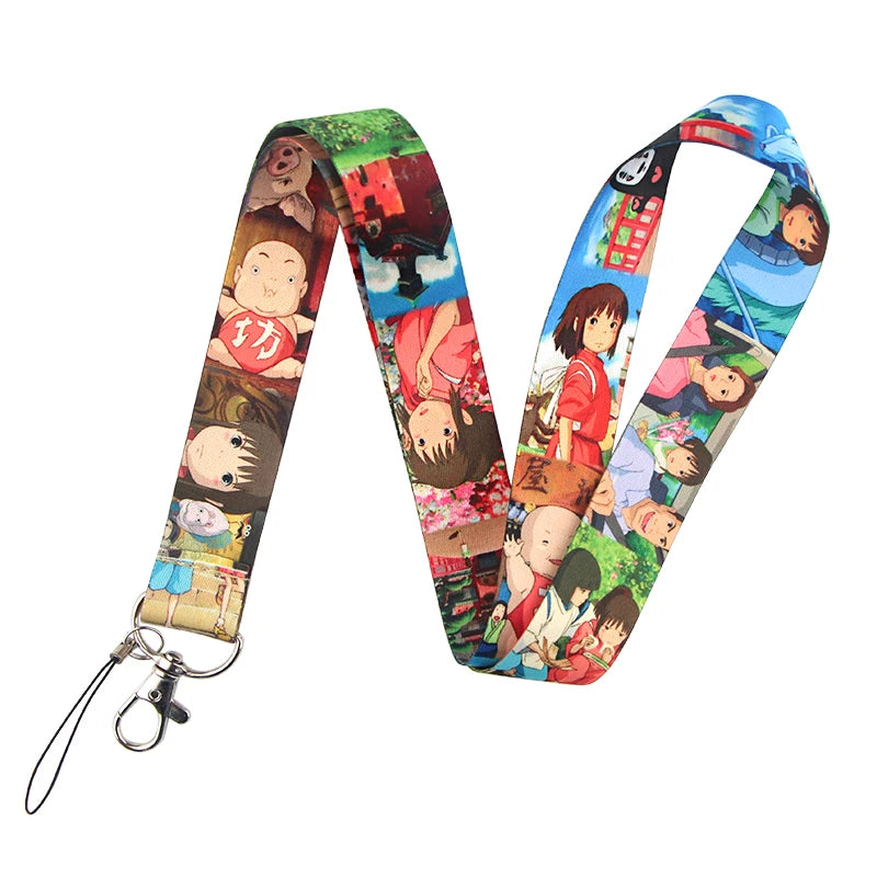 Anime Movie Lanyard Cute Cat Card Holder Neck Strap for Key ID Card Phone Straps Badge Holder Keyrings Cosplay Accessories Gifts