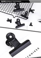 10-Pack Black Metal Paper Clip Office Stationery Small Book Fixing Clip Sketching Board Clip Household Supplies