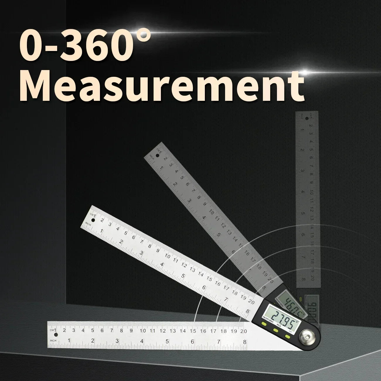 SHANHR 200 MM/300 MM Digital Angle Ruler Stainless Steel Electronic Angle Meter Electronic Protractor Goniometer Angle Gauge