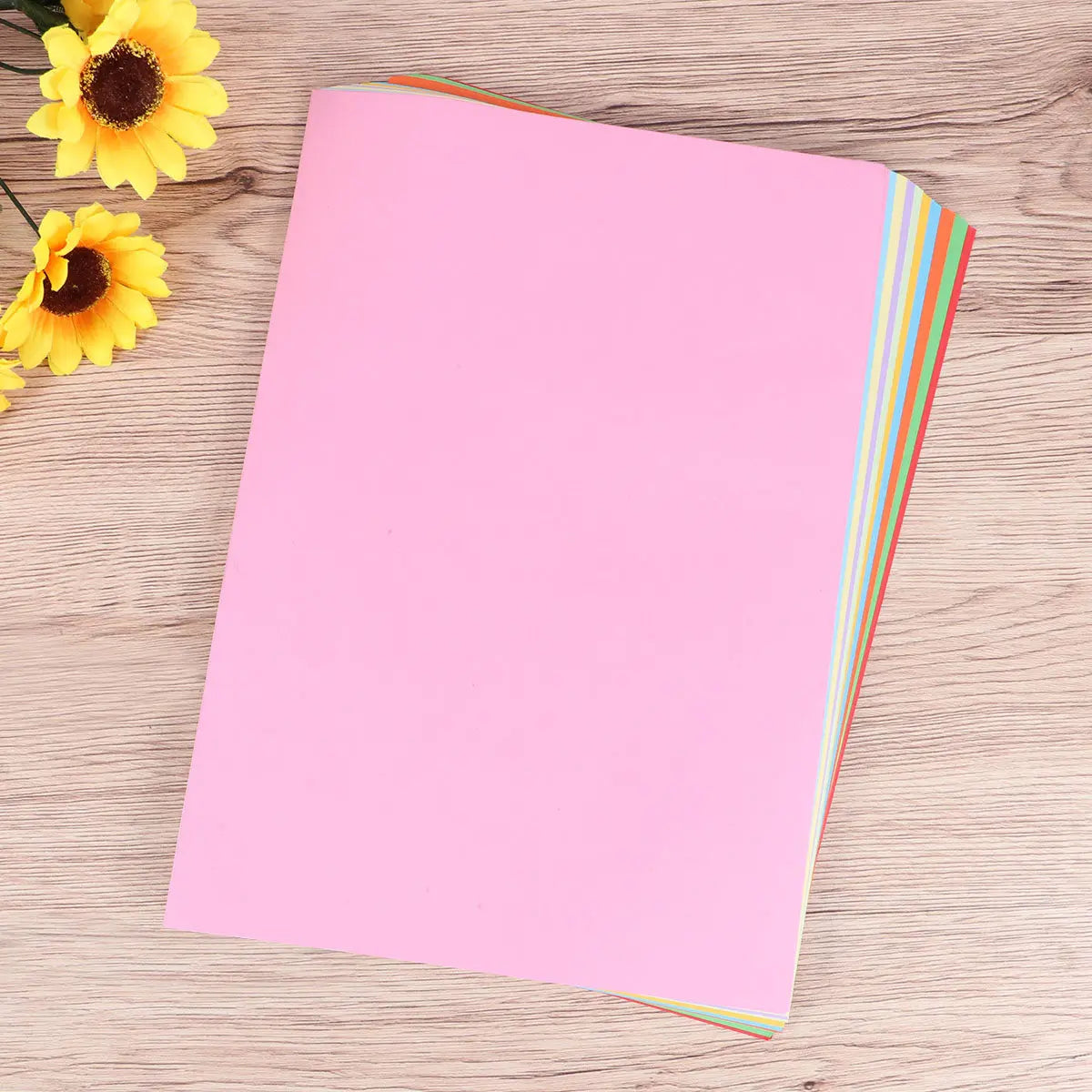 100Pcs Construction Paper Assorted Bright Colors A4 Size Eco Friendly Folding Paper for Kids Crafts Teachers Classroom Projects