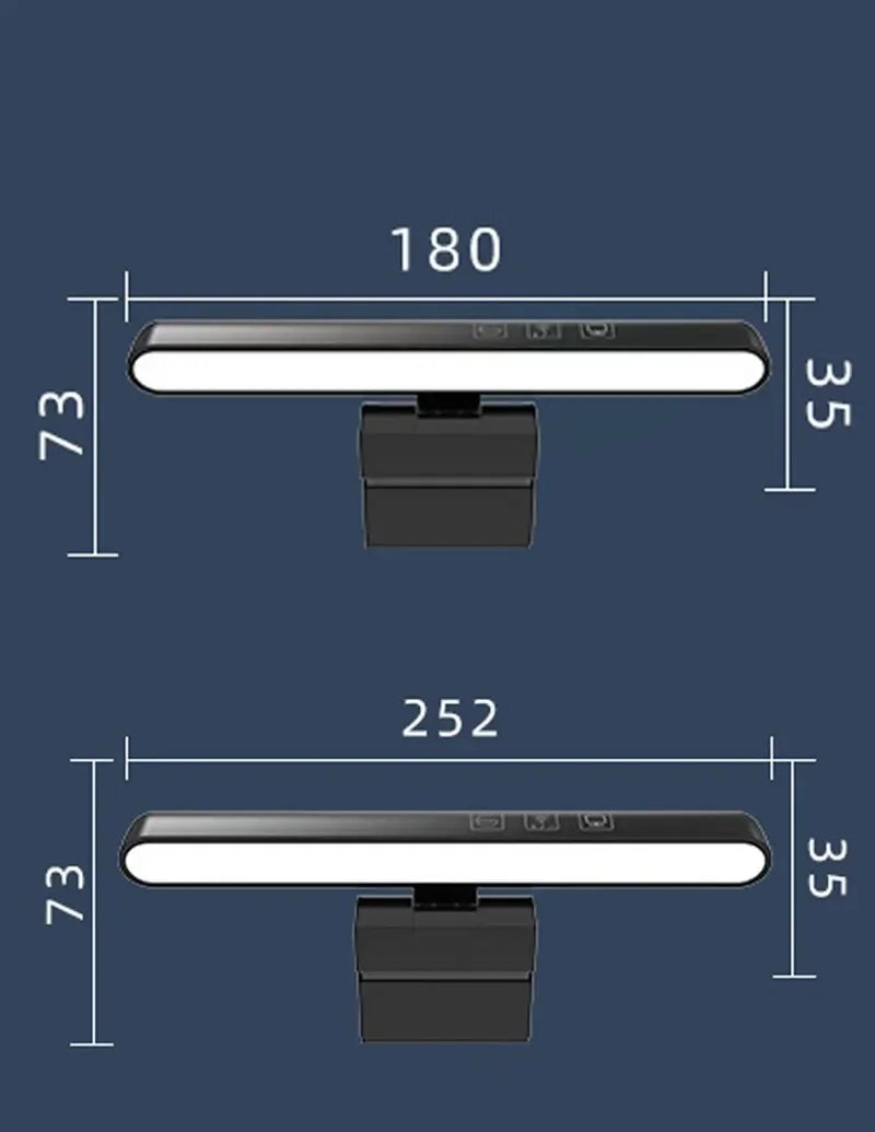 LED Screen Desk Lamp Eye Protection Stepless Dimming USB Night Lights Computer Screen Clip Monitor Learning Reading Table Lamps