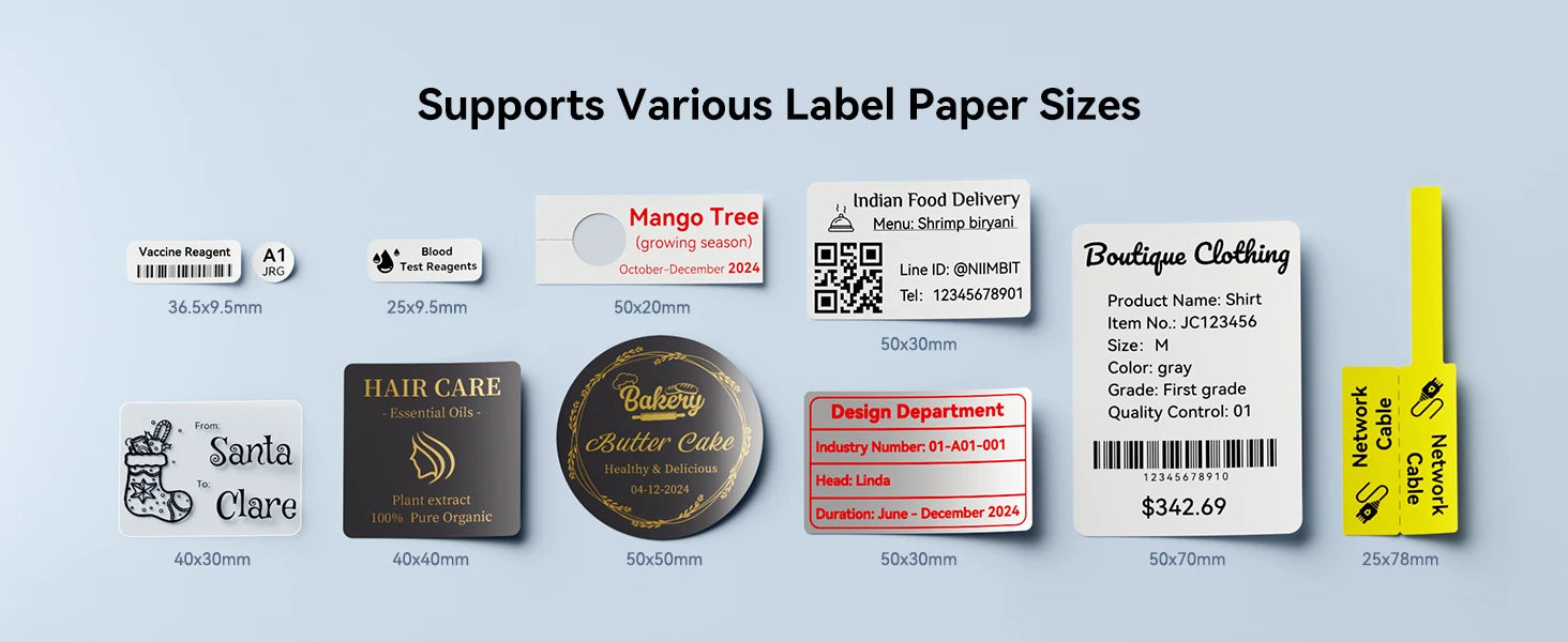 300dpi Niimbot M2 Portable Thermal Transfer Label Printer Multi-function Sticker Label Maker Machine for Clothes Tag Power Cable
