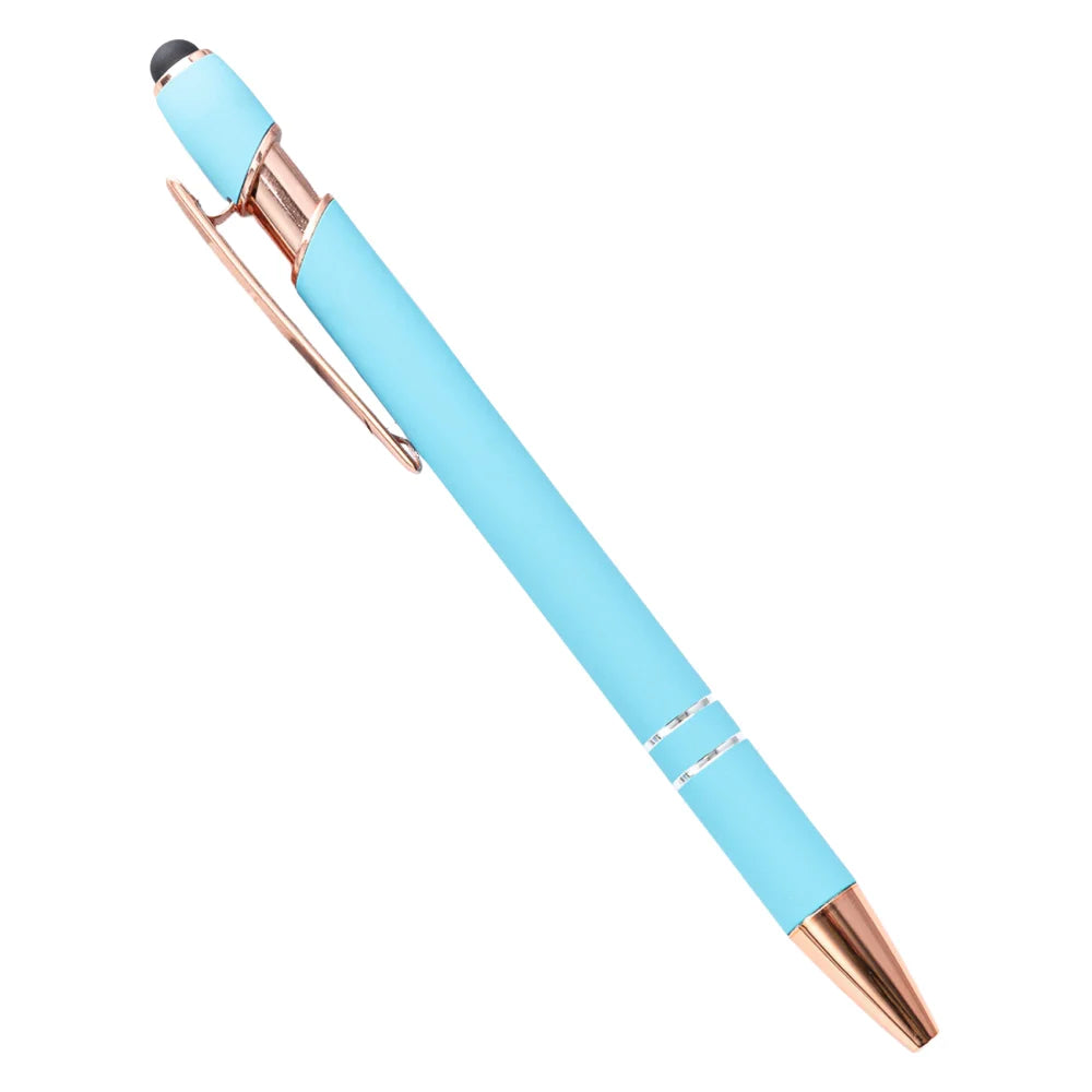5-10 Pack 2-in-1 Stylus Pen, Retractable Ballpoint Pen w/ Stylus Tip for Touch Screen, Metal, 1.0mm Black Ink