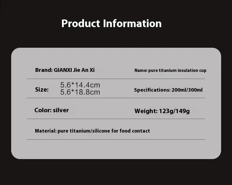 Gianxi Pure Titanium Insulated Cup Men'S And Women'S High-End Water Cup Portable Tea Cup Tea Water Separation Titanium Cup