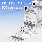 4x6 Inch Direct Thermal Labels Printer Paper 100x150mm Fan-Fold Labels Shipping Supplies Waterproof for D100 D200 Printer