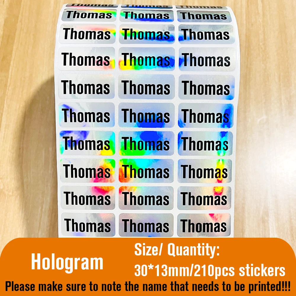210pcs Custom Waterproof Name Tag Sticker Kawaii Stationery Stickers Decals Personalized First Name Label for Children School
