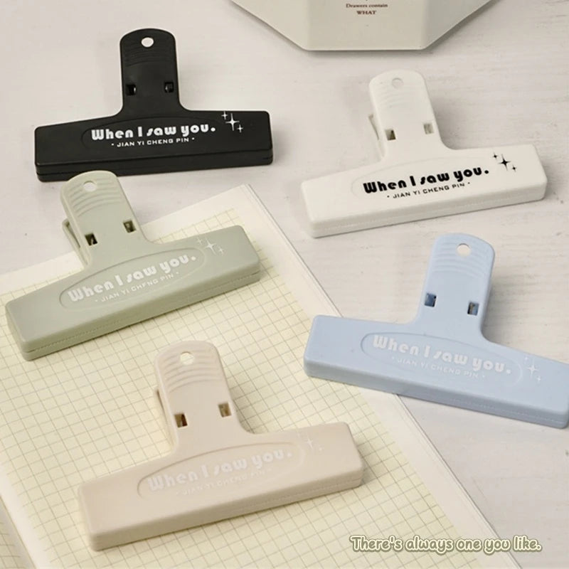 1pcs When I Saw You White Paper Clip Large Binder Clips Diary Page Marker Office School Binding Tools Bag Accessories A7871