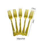 Rose Gold Disposable Knife Fork Spoon Cutlery Set Disposable Tableware Birthday Party Decorations Wedding Baby Shower Supplies