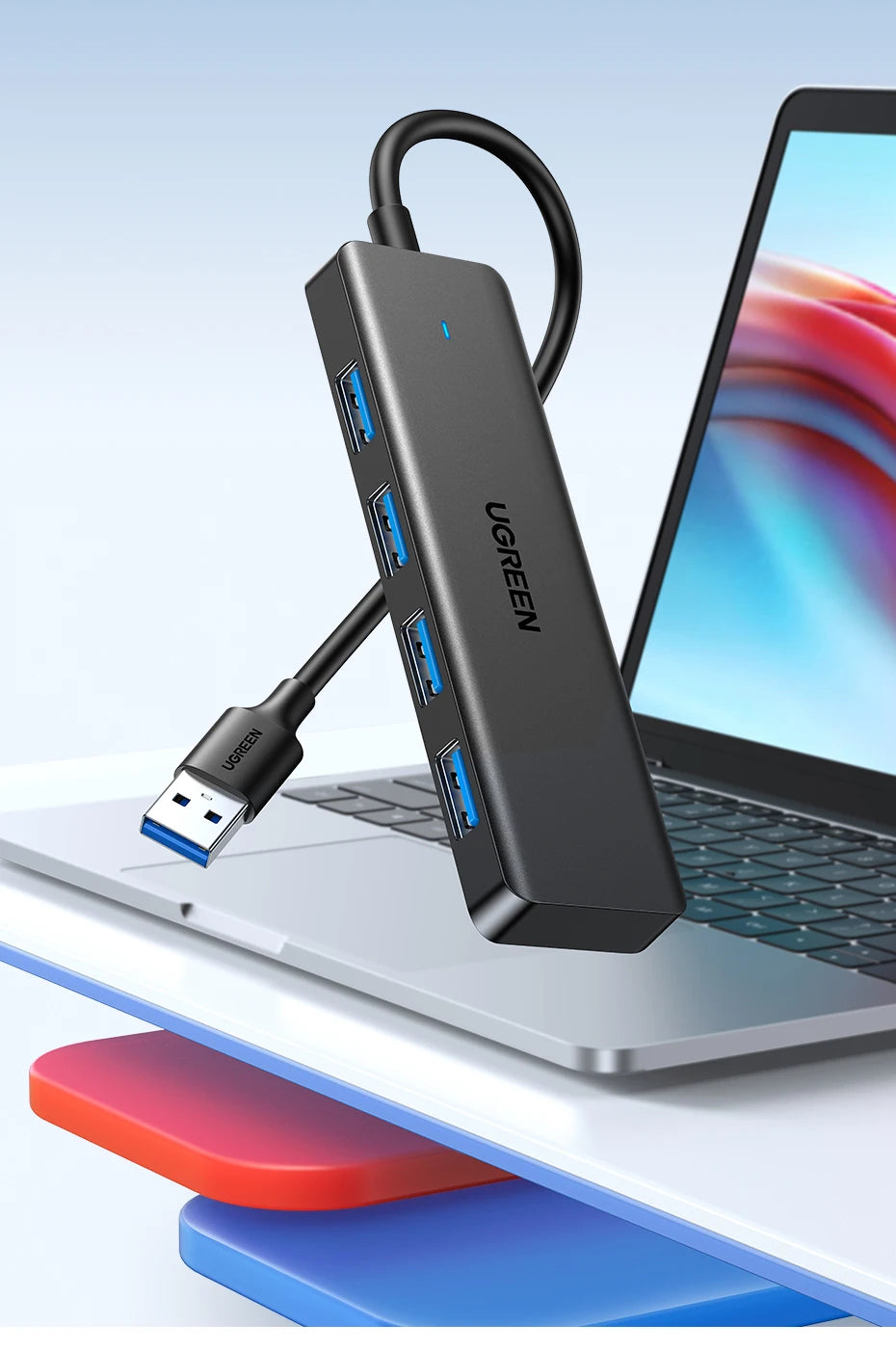 UGREEN USB3.0 HUB 4 Ports USB-A Splitter Slim USB Expander for Mouse Keyboard Flash Drive U Disk Printer and Laptop PC PS5 Xbox