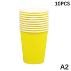 10PCS 9oz 250ml Solid Thick Paper Cup Disposable Cup Wedding Birthday Party Holiday Disposable Tableware