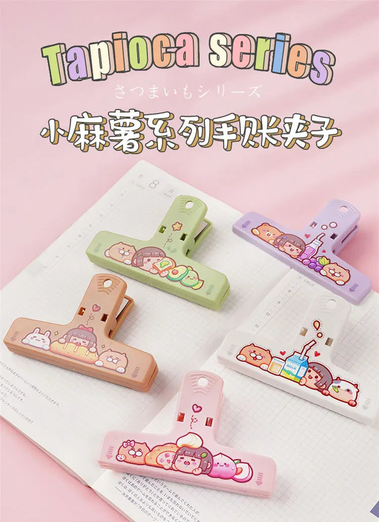 Cute Cartoon ABS Paper Clipper Bookmark Binder Multicolor Office Accessories Document Clip School Supplies Kawaii Stationery