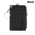 Portable Leather Business ID Card Credit Badge Holder Coin Purse Wallet Keychain
