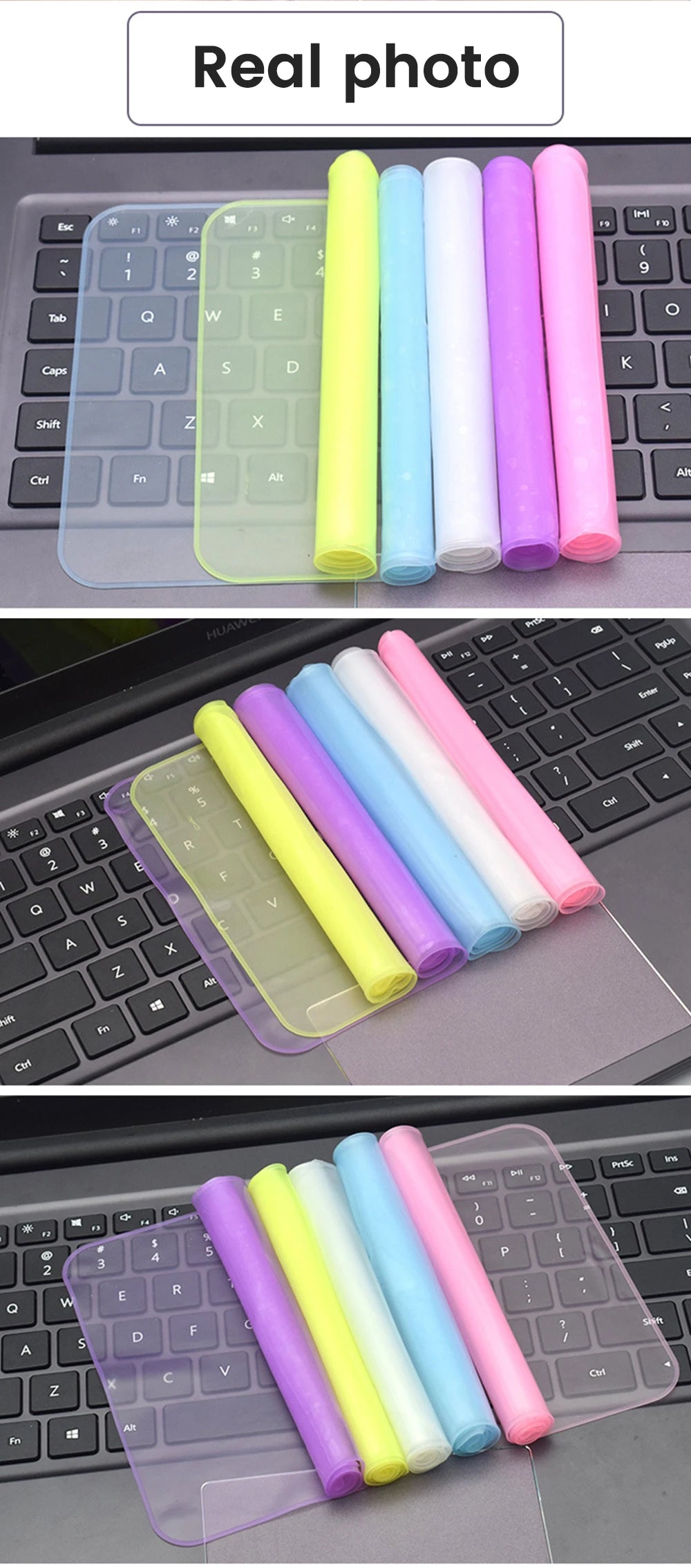 Universal Laptop Keyboard Cover Protector 12-17 inch Waterproof Dustproof Silicone Notebook Computer Keyboard Protective Film