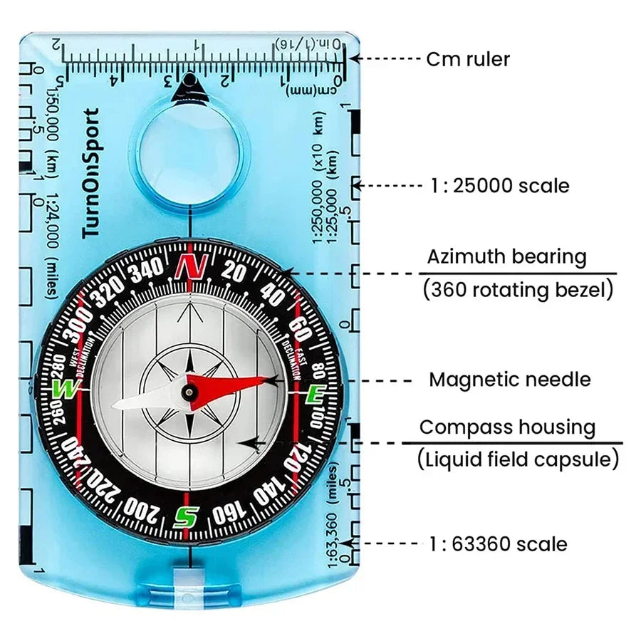 2026 News Hiking Backpack Directional Compass Outdoor Waterproof Professional Camping Compass Best Survival Gift For Map Reading