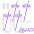 16OZ DIY Snowglobe Tumbler with Pre Drilled Hole Reusable Plastic Water Bottles Break-Resistant Mason Jar Cups for Holiday Gifts