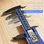 TINSOL 150mm High Precision Digital Caliper Carbon Fiber Reinforced Electronic Vernier Caliper LCD Display Auto Off for Jewelry