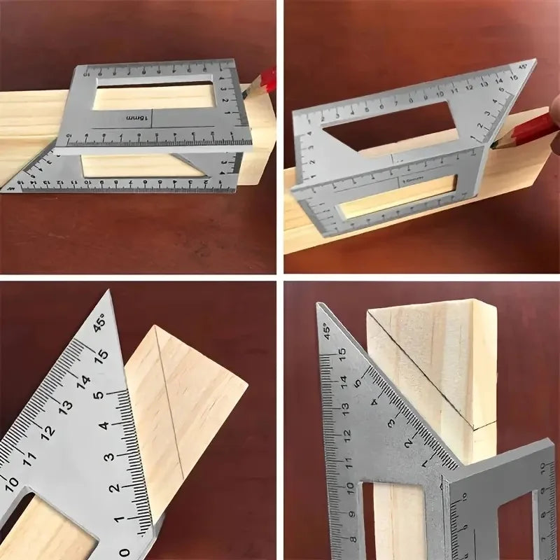 Multi-Functional Woodworking Ruler Measuring Tool for Carpentry 45 90 Degree Angle Combination Ruler T-Shaped