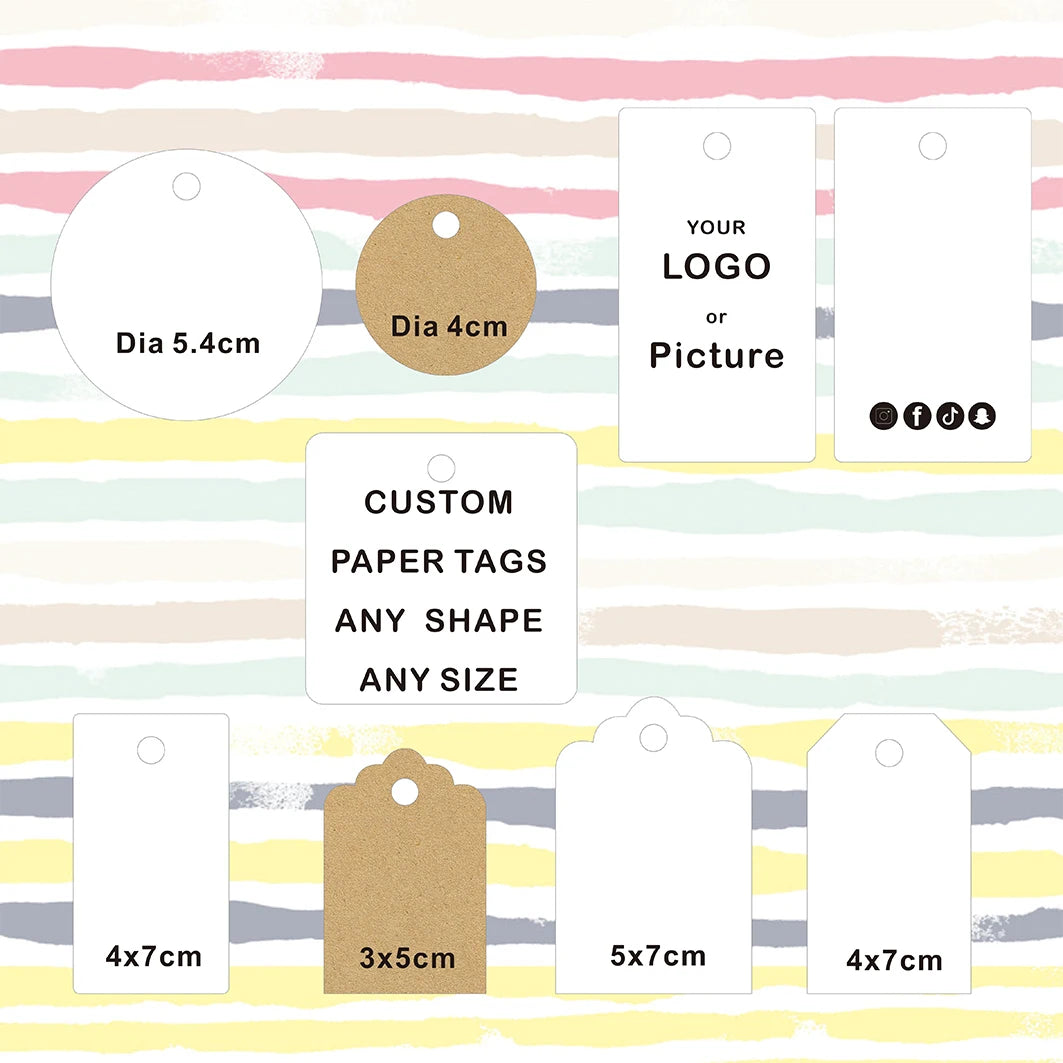 Custom Logo Printing Brand Name Tags Paper Garment Hang Tags For Shoes Garment Clothing
