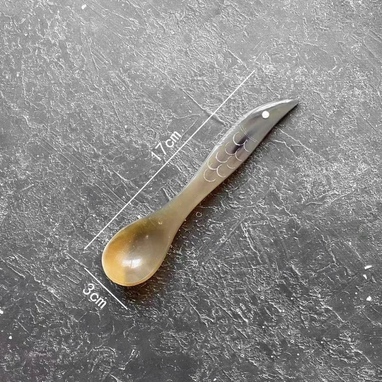 14-21cm Kitchen Water Buffalo Horn Spoon Exquisite Western Cuisine Spoon Creative Dessert Spoon Long Handled Spoon Horn Products