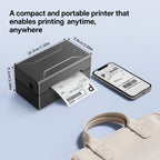 Marklife Thermal Printer Black Bluetooth Inkless HD Printer Maker Compatible Mac,iOS,Windows For School Office Small Business
