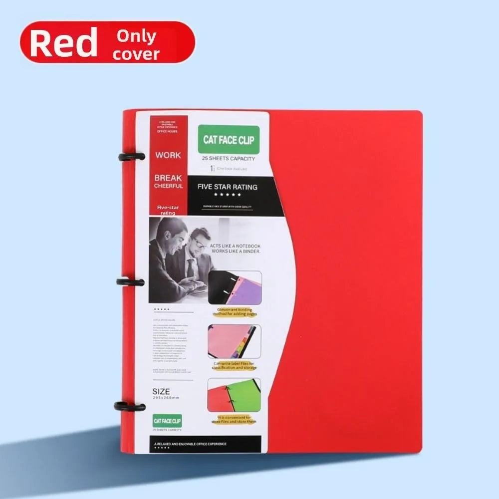 3 Ring Loose-leaf File Folder Waterproof Detachable Notebook Binder Dustproof Thickened 3 Hole Punched Lined Paper Mobile Office