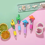 10Pcs/Lot Cute Cartoon Dinosaur Mini 4 Color Ballpoint Pen Kawaii Four Colors Pens School Office Supplies Kids Stationery Gifts