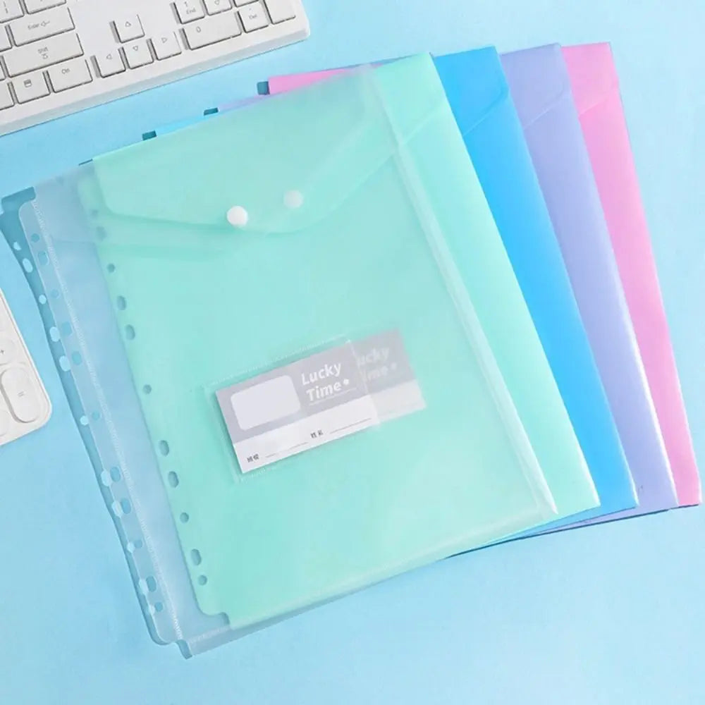 New PP A4 File Folder 3 Hole Dustproof Data Folder Waterproof Large Capacity Document Display Book Office