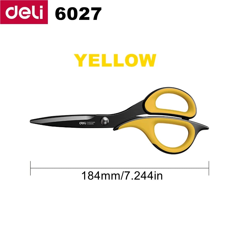 Deli 77757/6027 Stainless Steel Scissors 220mm/184mm Multi-function Household Office Tailor's Hand Scissors Cutting Paper Fabric