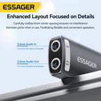 Essager USB Sound Card External Mini Sound Card USB to 3.5mm Interface Stereo Audio Adapter for PS4 PS5 Swittch Laptop Headset